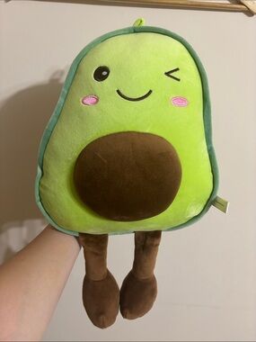 Cute Winking Avocado Plush - Green and Brown